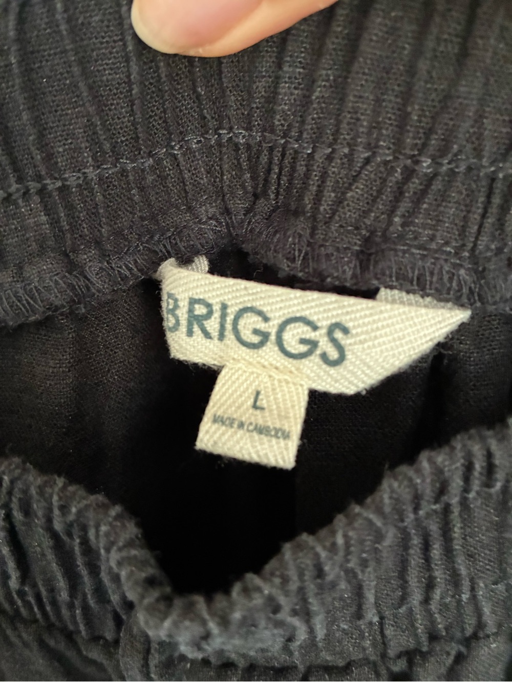 Briggs New York Black Elastic-Waist Women’s Linen Blend Pants - Picture 2 of 3